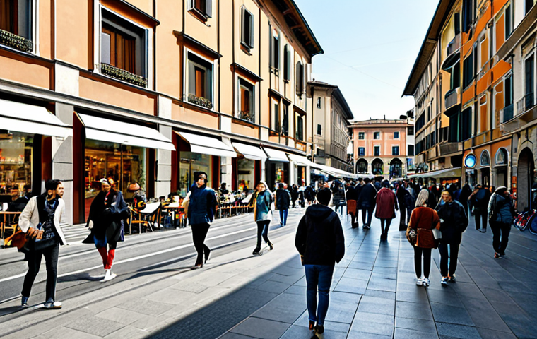 **

"A modern cityscape in Milan, Italy, showcasing contemporary architecture with a mix of residential and commercial buildings. Focus on the revitalization of an urban area. In the foreground, a diverse group of people are enjoying a pedestrian zone with shops and cafes.  Fully clothed, appropriate attire, safe for work, professional architecture photography, perfect anatomy, natural proportions, daytime setting, high quality, Italian flair."

**