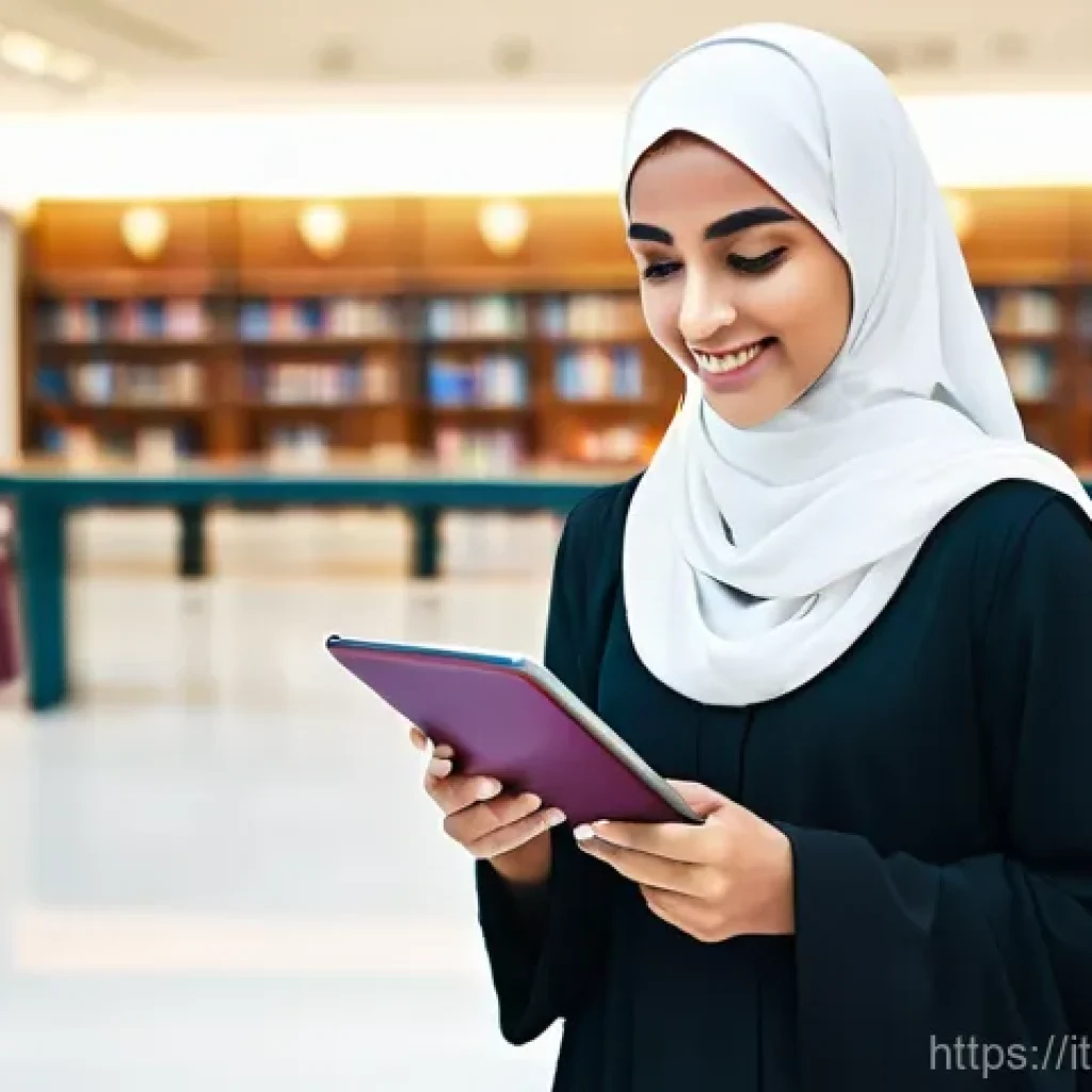 카타르의 젠더 평등 현황 - **Prompt:** A vibrant, sunlit university campus in Doha, Qatar, bustling with intelligent young Qata...