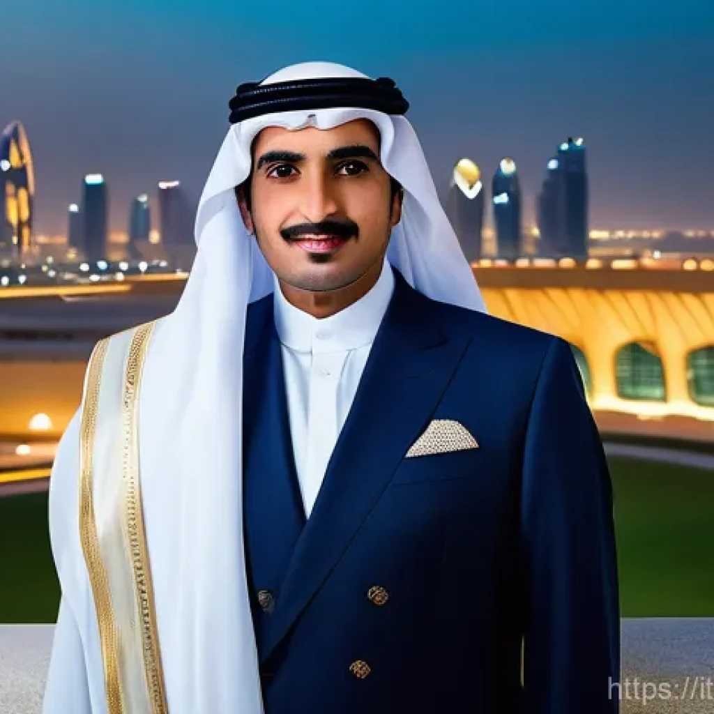 카타르 올림픽 위원회장 - **Prompt 1: Visionary Leadership and Modern Ambition**
    A high-definition, dynamic full-body port...