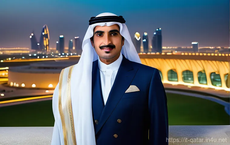 카타르 올림픽 위원회장 - **Prompt 1: Visionary Leadership and Modern Ambition**
    A high-definition, dynamic full-body port...